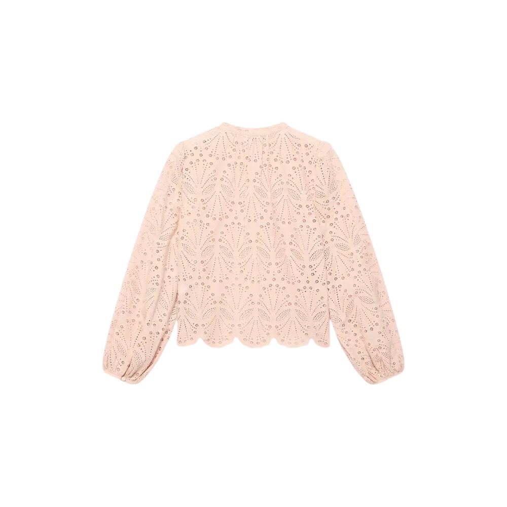 Mint Velvet Pink Cotton Broderie Detail Blouse